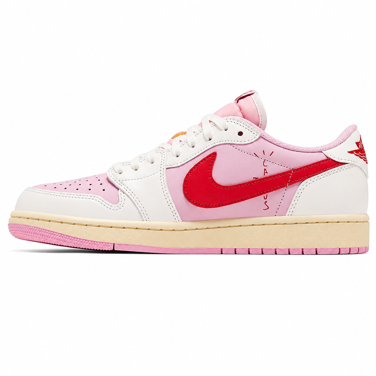 Travis Scott x Air Jordan 1 Retro Low OG 'Sail Tropical Pink' - Imagen 2